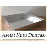 25x30x5 Altı Gümüş Metalize Karton Üstü Asetat Kutu