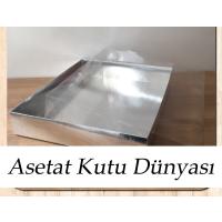 25x30x5 Altı Gümüş Metalize Karton Üstü Asetat Kutu