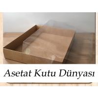 25x30x5 Altı Kraft Karton Üstü Asetat Kutu