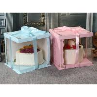 26x26x31 Pembe Yarı Kartın Yarı Asetat Pasta ve Çiçek Kutusu