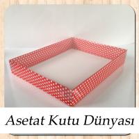 26x33x5 Kırmızı Puantiyeli Kutu