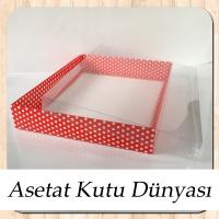 26x33x5 Kırmızı Puantiyeli Kutu