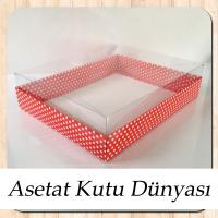 26x33x8 Kırmızı Puantiyeli Kutu