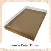 26x40x6 Altı İnce Kraft Karton Üstü Asetat Kutu