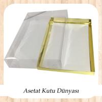 26x40x6 Altı İnce Gold Metalize Üstü Asetat Kutu