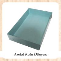 26x40x7.5 Altı Mavi Üstü Asetat Kutu