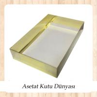 26x40x7.5 Altı Gold Metalize Üstü Asetat Kutu