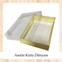 26x40x7.5 Altı Gold Metalize Üstü Asetat Kutu