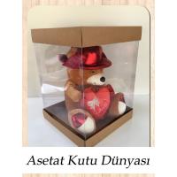 30x30x40 Altı Kraft Karton Üstü Asetat Kutu