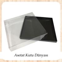 30x30x7 Altı Siyah Karton Üstü Asetat Kutu