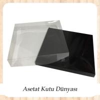 30x30x7 Altı Siyah Karton Üstü Asetat Kutu