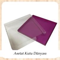 30x30x7 Altı Mor Karton Üstü Asetat Kutu