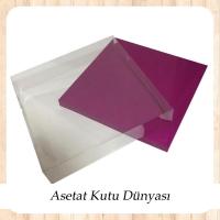 30x30x7 Altı Mor Karton Üstü Asetat Kutu