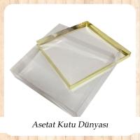 30x30x7 Altı Gold Karton Üstü Asetat Kutu