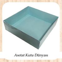 35x35x10 Altı Mavi Karton Üstü Asetat Kutu