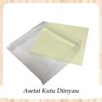 35x35x7 Altı Krem Karton Üstü Asetat Kutu