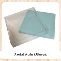 35x35x7 Altı Mavi Karton Üstü Asetat Kutu