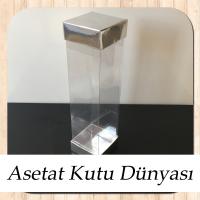 5x5x20 Asetat Çift Taraflı Gümüş Kutu
