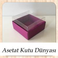 5x5x3 Altı Mor Karton Üstü Asetat Kutu