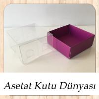 5x5x3 Altı Mor Karton Üstü Asetat Kutu