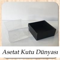 5x5x3 Altı Siyah Karton Üstü Asetat Kutu