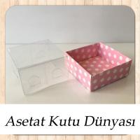 5x5x3  Pembe Zemin Beyaz Puantiyeli Kutu