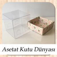 5x5x5 Pembe Gül Desenli Kutu