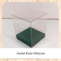 5x5x6 Altı Mat Yeşil  İç Yükseltici Karton Üstü Otomatik Kutu