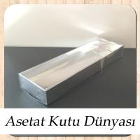 6.5x20.5x2.5 Altı Gümüş Metalize Karton Üstü Asetat Kutu