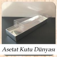 6.5x20.5x2.5 Altı Gümüş Metalize Karton Üstü Asetat Kutu