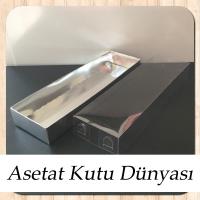 6.5x20.5x2.5 Altı Gümüş Metalize Karton Üstü Asetat Kutu