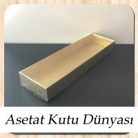 6.5x20.5x2.5 Altı Gold Metalize Karton Üstü Asetat Kutu