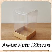 6x6x10 Altı Kraft Karton Üstü Asetat Kutu