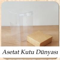 6x6x10 Altı Kraft Karton Üstü Asetat Kutu