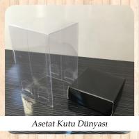 6x6x10 Altı Siyah Karton Üstü Asetat Kutu