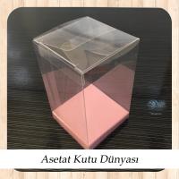 6x6x10 Altı Pembe İç Yükseltici Karton Üstü Otomatik Kutu