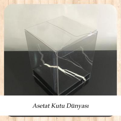 6x6x10 Altı Siyah Mermer Desenli İç Yükseltici Karton Üstü Otomatik Kutu