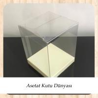 6x6x10 Altı Krem Mermer Desenli İç Yükseltici Karton Üstü Otomatik Kutu