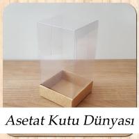 6x6x12 Altı Kraft Karton Üstü Asetat Kutu