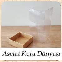 6x6x12 Altı Kraft Karton Üstü Asetat Kutu