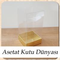 6x6x12 Altı Gold Metalize Karton Üstü Asetat Kutu
