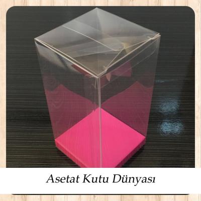 6x6x12 Altı Fuşya İç Yükseltici Karton Üstü Otomatik Kutu