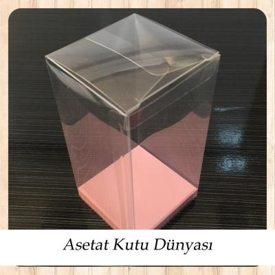 6x6x12 Altı Pembe İç Yükseltici Karton Üstü Otomatik Kutu