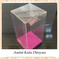 6x6x14 Altı Mor İç Yükseltici Karton Üstü Asetat Kutu