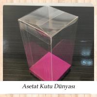 6x6x14 Altı Mor İç Yükseltici Karton Üstü Asetat Kutu