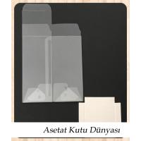 6x6x15.5 Altı Beyaz İç Yükseltici Karton Üstü Asetat Kutu