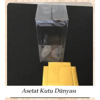 6x6x15.5 Altı Gold İç Yükseltici Karton Üstü Asetat Kutu