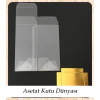 6x6x15.5 Altı Gold İç Yükseltici Karton Üstü Asetat Kutu