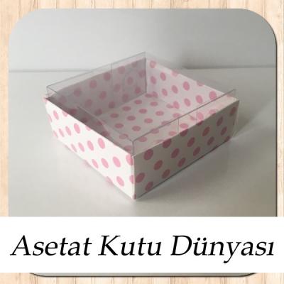 6x6x2.5 Pembe Puantiyeli Kutu