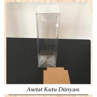 6x6x21 Altı Kraft İç Yükseltici Karton Üstü Asetat Kutu